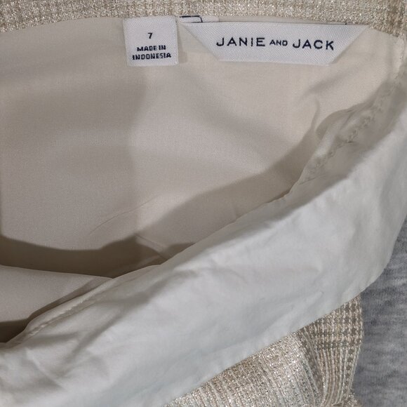 Janie and Jack Gold Metallic Brocade Dropwaist Dress 7 - Picture 3 of 4